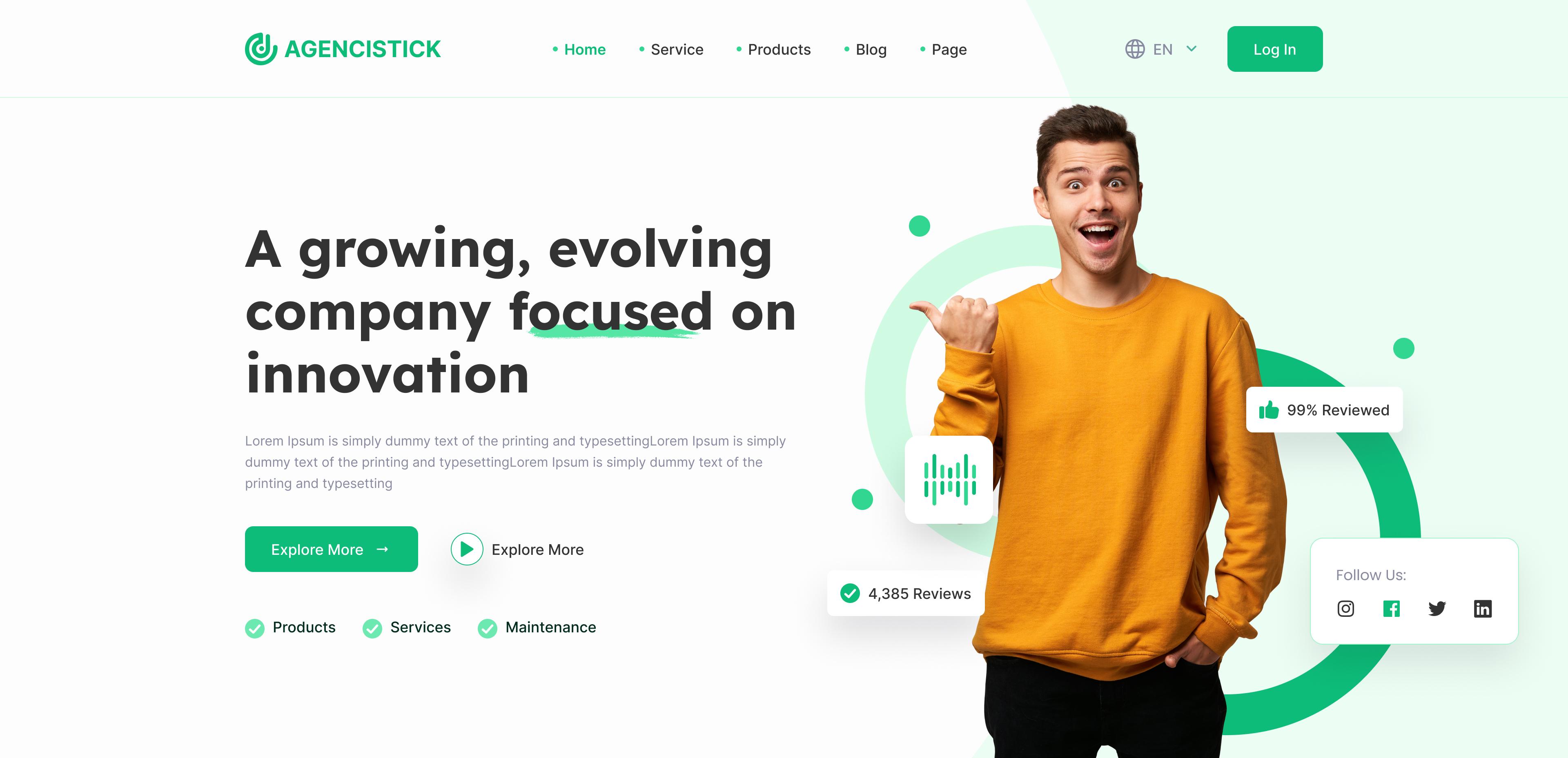 Agencistick - A complete Versatile Portfolio Agency Website | User | Employee | Admin Panel (MERN)